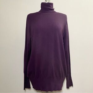 DG2 by Diane Gilman Long Sleeve Knit Turtleneck Sweater Tunic Top